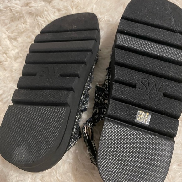 Stuart Weitzman Zoe Lift Embellished Tweed Sandals - Picture 4 of 5